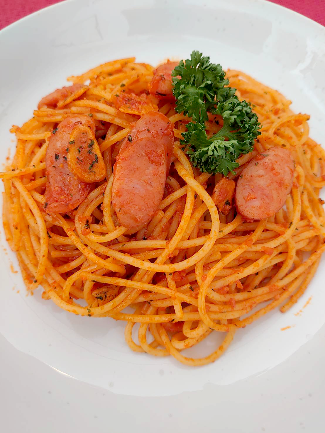 pasta_garlictomato カーリックトマトスパゲティ|北見市民会館内のレストラン「コーヒー&お食事リブラぴあ〜の」